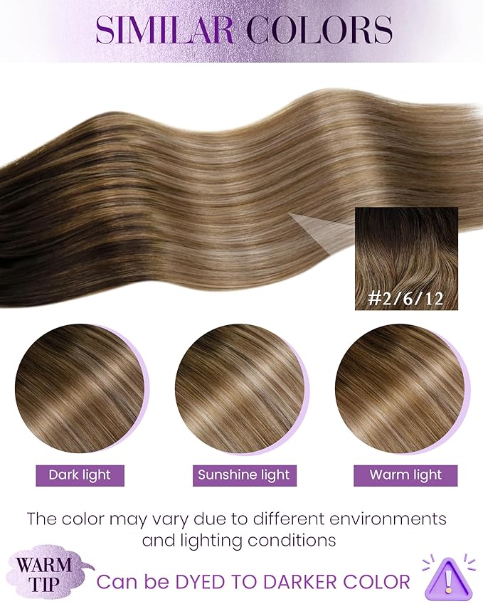 LaaVoo Nano Hair Extensions Human Hair Balayage Darkest Brown to Medium Brown and Ash Brown Nano Ring Hair Extensions Real Human Hair 50s 50g 20 Inch