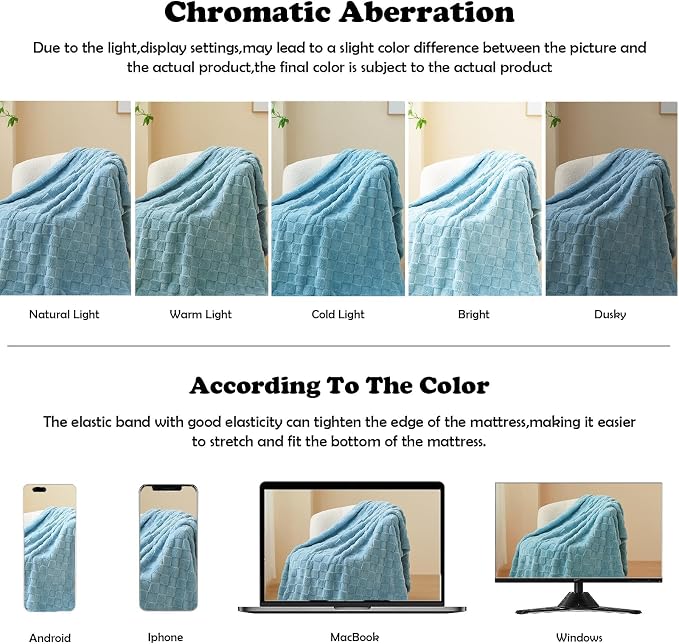 NEWCOSPLAY 3D Checkered Flannel Throw Blanket, Blue Checkered, 50"x70" | Super Soft Cute Lightweight Decorative Premium Silky Fleece Blanket for Couch Sofa Bed, Gift for Women Men, All Season Use