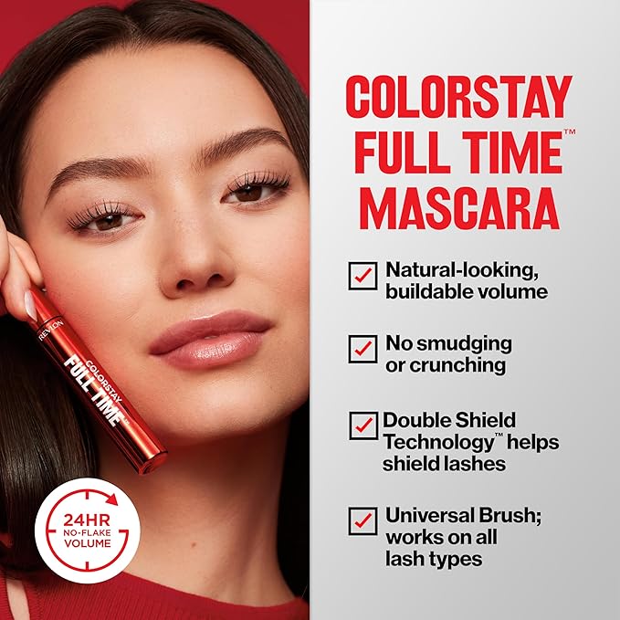 Revlon ColorStay Full Time Mascara, Volumizing Eye Makeup, 24 Hour Wear, Smudge-Proof, Non-Clumping and Flake-Free Formula, 403 Natural Brown
