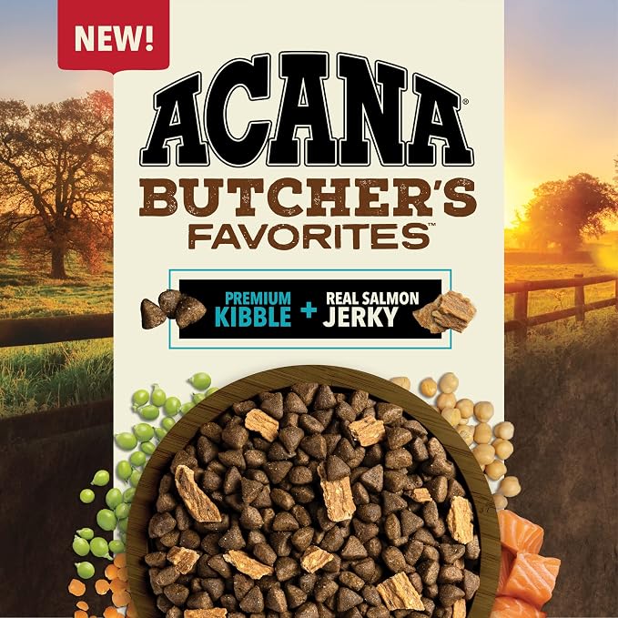 ACANA Butchers Favorites Grain-Free Dry Dog Food Wild-Caught Salmon 4lb Bag | High Protein, Made in the USA, Skin & Coat, Digestive Health, Wild-Caught Fish, Real Salmon, Global Quality Ingredients