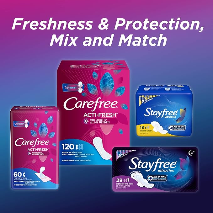 Stayfree Maxi Pads, 144 Count, Extra Heavy Absorbency, Wingless | Super Long | Unscented | Disposable