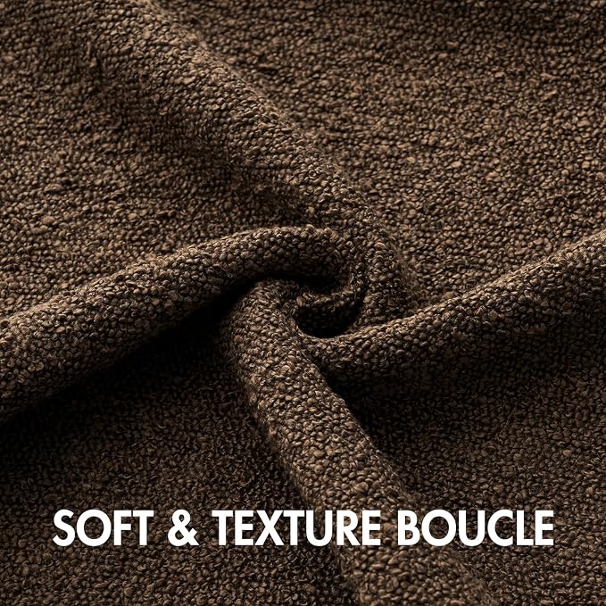 MIULEE Textured Boucle Lumbar Pillow Cover for Bed 12x20 Dark Brown | Pack of 1 Textured Neutral Fall Autumn Couch Throw Pillow Cover, Accent Solid Pillowcase, Sofa Living Room Home Decor