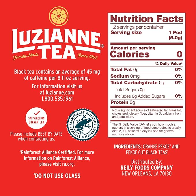 Luzianne Unsweetened Iced Tea Single Serve Pods, 12ct Box (Pack of 1)
