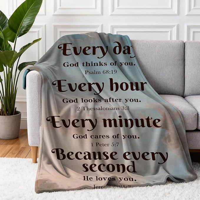 Christian Inspirational Soft Throw Blanket for Women and Men - Faith, Religious, Spiritual Gift - Personalized for Adults/Kids 50"x 60"