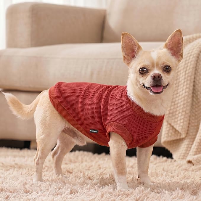 1 Pack Dog Shirt for Small Supplies Functional Waffle Dog Clothes Warm Soft Sweatshirt Outfit for Dogs Cats Pet Apparel