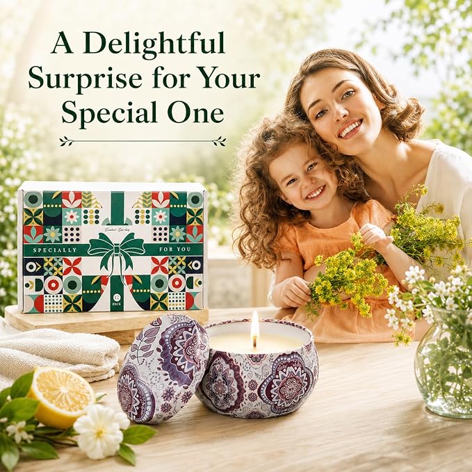 Scented Candles Gift Set, 12 Pack Summer Soy Wax Travel Tin Candles, Refreshing Summer Aromatherapy Scents for Home Spa Relaxation, Gifts for Women