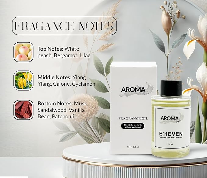 Essential Oils for Diffuser - E11even Fragrance Oil Blend - Luxury Hotel Inspired Aromatherapy Oils - Musk, Patchouli and Vanilla Scent - 120ml