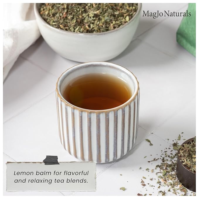 MagJo Naturals Lemon Balm Tea, Bulk Herbal Tea, Loose Leaf Melissa Officinalis, Caffeine Free, Cut and Sifted, 1 pound (16 ounces) (1 pack)