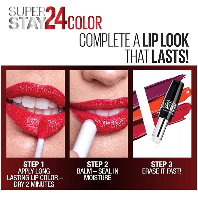 Maybelline Super Stay 24, 2-Step Liquid Lipstick Makeup, Long Lasting Highly Pigmented Color with Moisturizing Balm, Wear On Wildberry, Mauve Pink, 1 Count