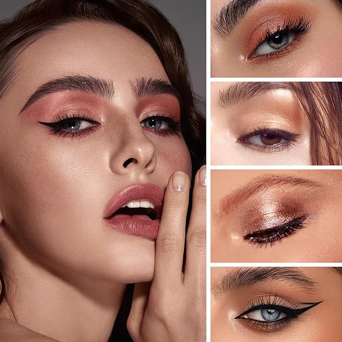 K'APEINE 10Colors Eyeshadow Palette, Matte&Glitter Eyeshadow Blush Highlighter All In One Makeup Palette High Pigmented Eyeshadow Naturing-Looking Multifunctional Eye Shadow Kit Long-Lasting for Women