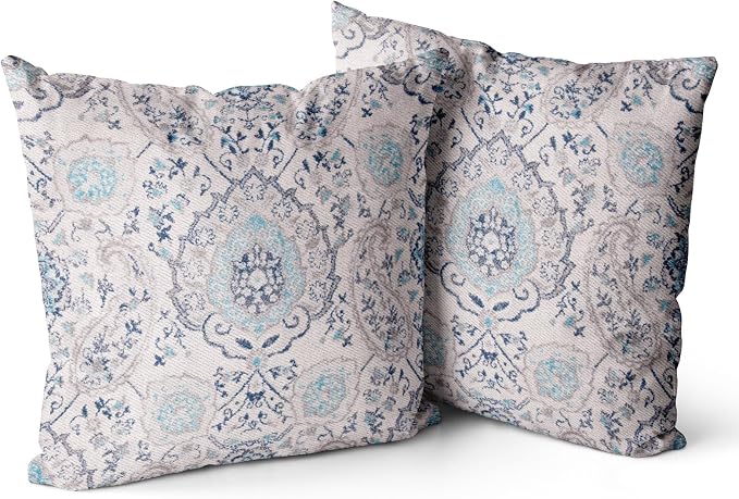 Snycler Boho Throw Pillow Covers 20x20 inch Set of 2 Terracotta Rust Blue Colored Throw Pillows Double Sided Boho Home Soft Decor for Bedroom Living Room Couch & Sofa (No Inserts)