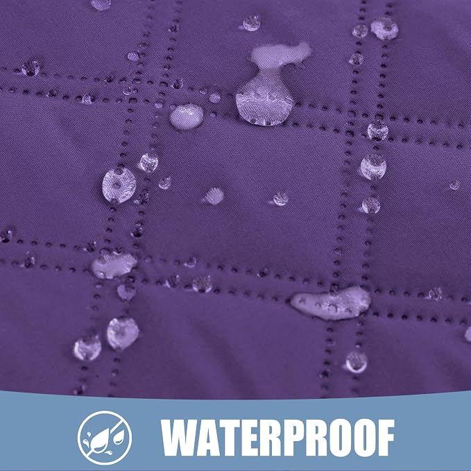Smiry Waterproof Reversible Pet Couch Covers for Dogs | Pet Friendly, Soft Fabric, Washable Sofa Furniture Protector for Dogs Cat Kids, Checkered (52"x82", Purple/Purple)