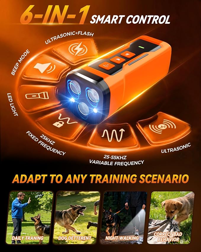 Dog Bark Deterrent Devices, 3X Ultrasonic Anti Barking Device for Dogs,