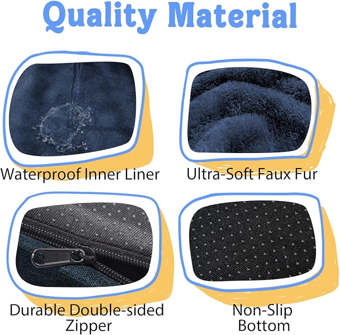 Orthopedic Waterproof Dog Bed for Medium and Large Dogs | Egg Crate Foam, 4-Sided Bolster Support, Waterproof Liner, Non-Slip Bottom, Removable Bolster Cover, 36 x 27 Inch