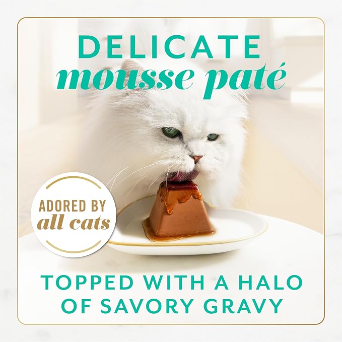 Purina Fancy Feast Gems Tuna Pate Wet Cat Food Variety Box, 4 oz, 8-Pack | 16 single servings, mousse pate with savory gravy, made with no artificial preservatives, 100 percent complete and balanced