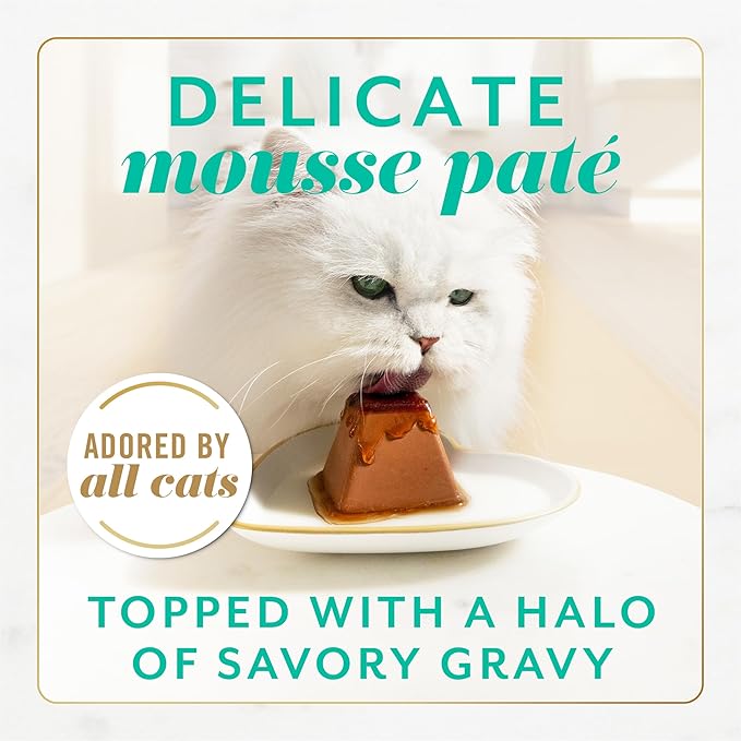 Fancy Feast Gems Pate Cat Food Mousse with Tuna and a Halo of Savory Gravy Cat Food - 4 oz. Boxes,(Pack of 16)