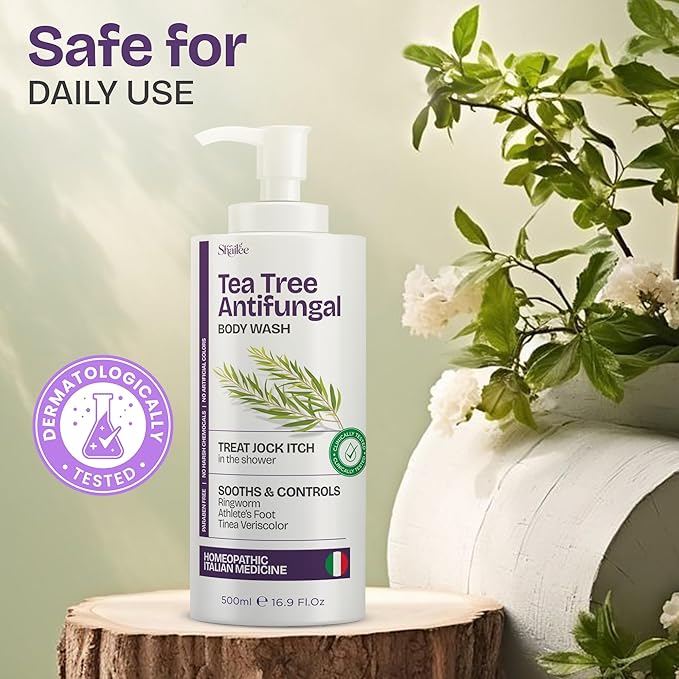 AntiFungal Body Wash With Tea Tree Oil For Jock Itch, Athletes Foot & Ring Worm | Paraben Free Tea Tree Soap For Men & Women 16.9 fl oz For All Skin Types