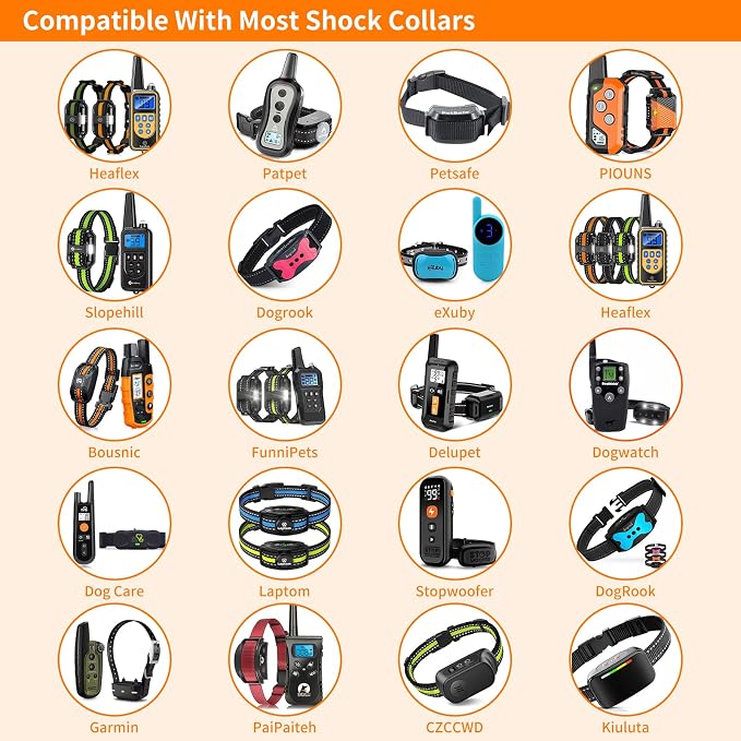 Shock Collar Replacement Strap for Most of Training Collar, 3/4 Inch Dog Collar Replacement for Wireless Fence and Bark, Adjustable Waterproof TPU Collar Strap - 2 Pack for Training, Walking