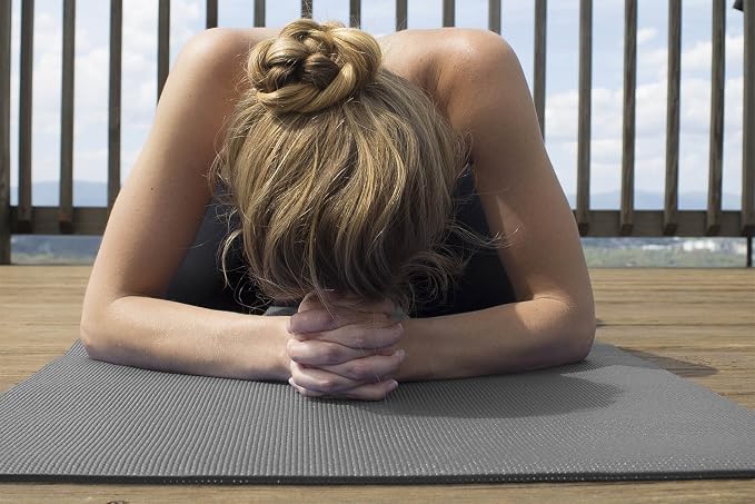 YogaAccessories 1/4" Thick High Density Deluxe Non Slip Exercise Pilates & Yoga Mat