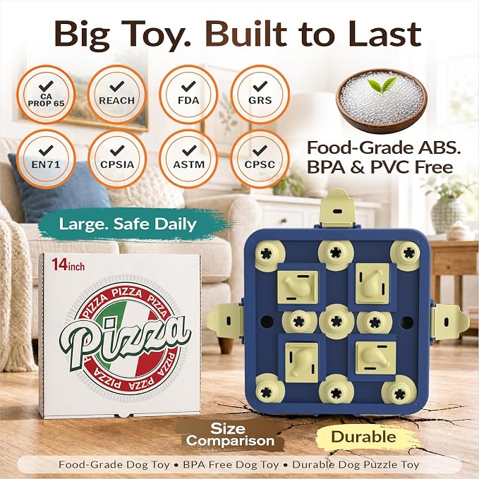 KADTC Dog Chess Puzzle Toy, 3-Levels, Mental Stimulation for Smart Dogs