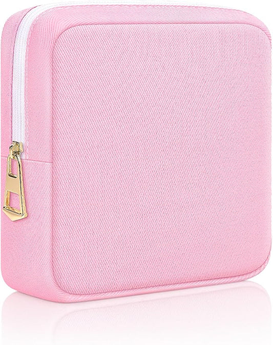 Period Pouch Discreet Sanitary Napkin Storage Bag Pad Bags Pink | Pink, Portable, Menstrual Cup & Pad Holder, First Period Kit Storage, Feminine Bag for Women