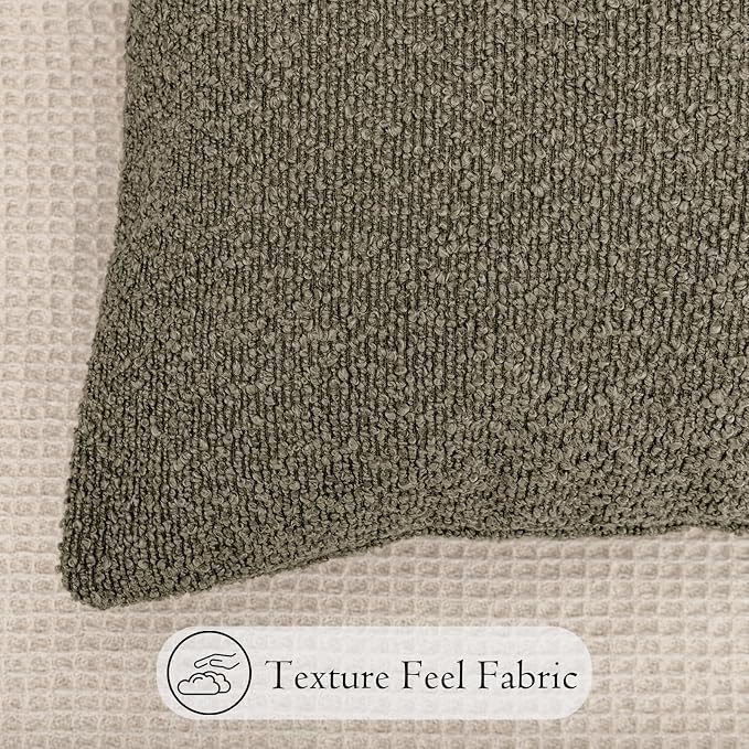 JoraLion 14x26 inch Boucle Lumbar Pillow Cover, Dark Brown Woven Texture Neutral Long Pillow Cover Breathable Cushion Case for Couch Sofa Bed Living Room Home Decor (Cover Only)