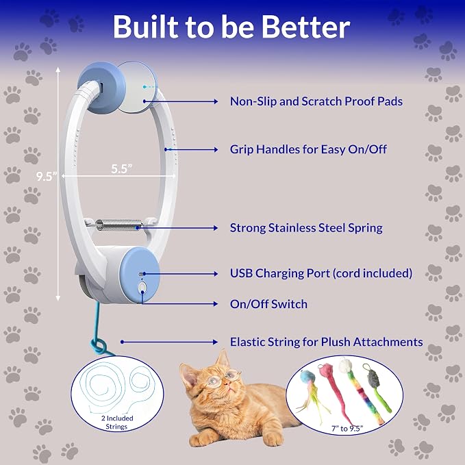 Pet Fit For Life Hanging Rope Cat Toy - White, Medium