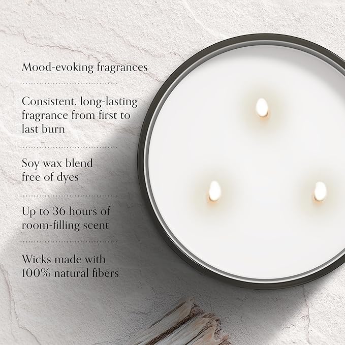 Chesapeake Bay, 14.5oz Marine Drift Scented Candle, Mood Evoking Fragrance, Sea Glass-Inspired Jar, Premium Soy Blend Wax with Essential Oils, Coastal Fragrance for Home Décor or Gifting