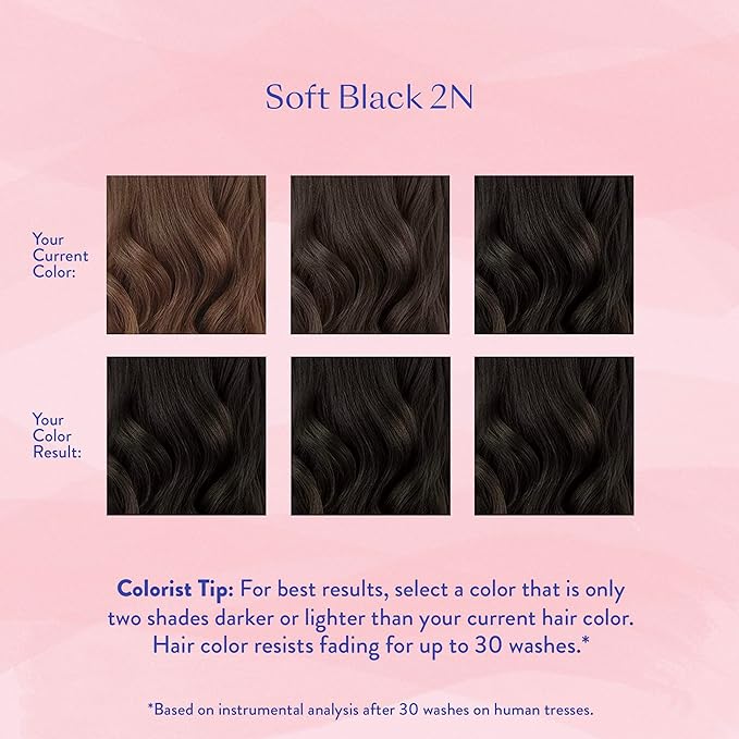 eSalon Permanent Hair Color & Hair Dye Complete Kit - Soft Black - Personal Colorist Kit for Up To 100% Gray Coverage for All Hair Types - Professional-Grade Ammonia-Free Hair Dye