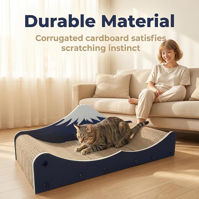 Cat Scratcher Bed Wear-Resistant Large Cats Scratching Bed Sofa Long Lasting Scartching Pads for Indoor Cats, Furniture Protector,Dual-Purpose-Scratch Claws and Sleep,The Shape of Mountains