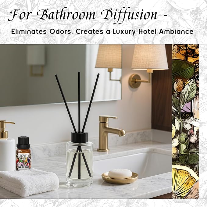 HIQILI Aqueous Bloom Diffuser Oil for Humidifier, Pets & Home, Long - Lasting Scent for Large Spaces, DIY & More - 0.34 Fl Oz