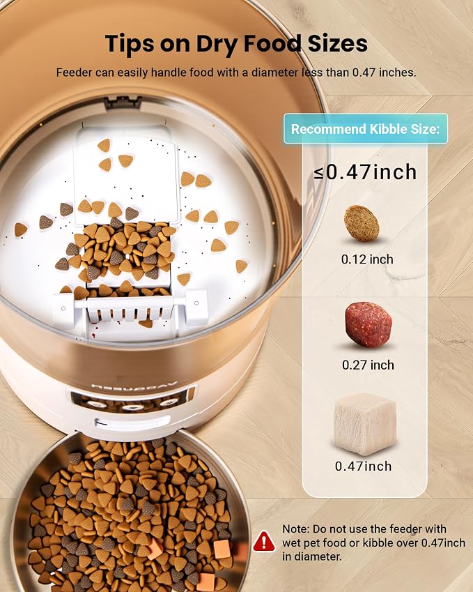Automatic Cat Feeder for 3 Cats with WiFi Control, Anti-Jam System, 6L | Fresh-Keeping Cat Food Dispenser with Dual-Effect Desiccant System, 10S Voice Recorder for Cats and Small Dogs