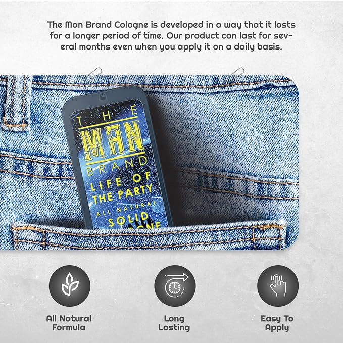 Life of the Party Solid Cologne - Natural Men's Travel Size Cool Water Cologne (3/4 oz, Pack of 1)