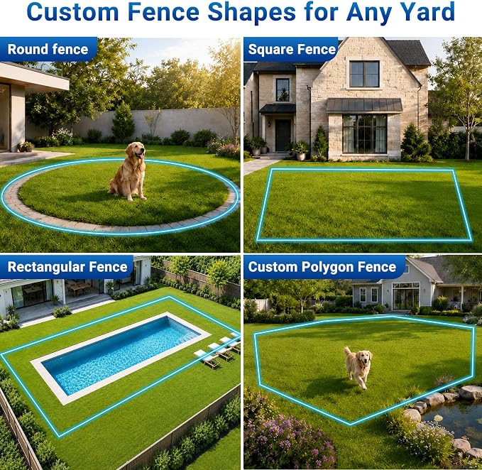 GPS Wireless Dog Fence System, Circular & Custom Boundary, No Subscription