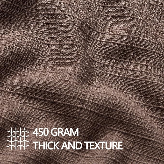 MIULEE Thick Textured Decorative Throw Pillow Covers 18x18 Inch Dark Brown | Set of 2, Linen Blend Pillow Cover, Flange Edge Design, Farmhouse Modern Boho Style, Bed Couch Living Room Decor