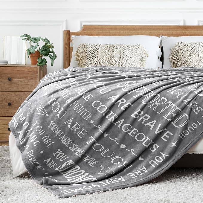 Gifts for Women Men- Get Well Soon Blanket | Sympathy Gifts for Him Her, Thinking of You Present, Inspirational Birthday Gift for Dad Friend Brother Son, 80'' x 60''