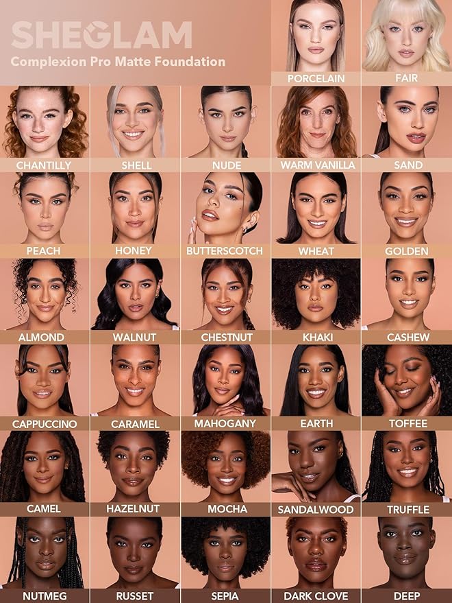 SHEGLAM Full Coverage Foundation Makeup Long Lasting Waterproof Matte Dewy Liquid Foundation - Sand