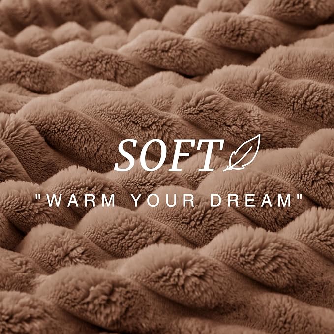EXQ Home Gentle Soft Fleece Throw Blanket – Cozy Lightweight Blanket for Couch Bed – All-Season Warm Fuzzy Flannel Blanket for Women Mom Her – Gifts for Birthday(50"x60",Mocha Mousse)