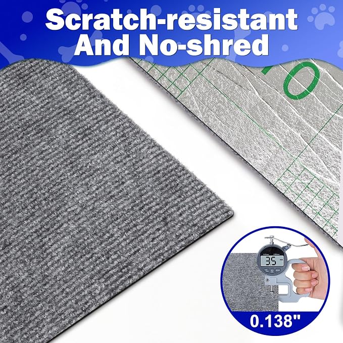 ENONCI 78.7x15.8 Cat Scratch Pad, Furniture Protector for Couch Corners | Trimmable, No-Shedding Cat Scratch Pad with Self-Adhesive Backing for Climbing, Protects Walls, Carpet and Couch