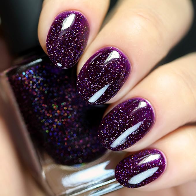 ILNP Madeline - Delicious Dark Berry Holographic Nail Polish, Chip Resistant, 7-Free, Non-Toxic, Vegan, Cruelty Free, 12ml