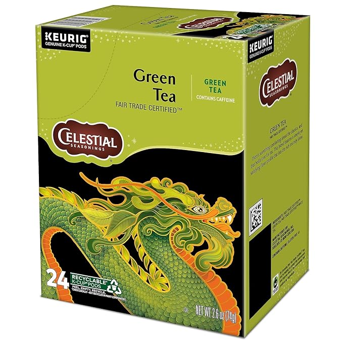 Celestial Seasonings Authentic Green Tea, K-Cup Portion Pack for Keurig K-Cup Brewers, 24-Count