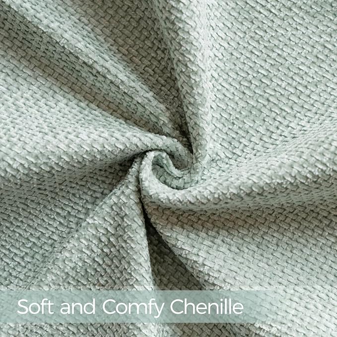 a moment Light Green Chenille Throw Pillow Covers 18x18 Inch Pack of 2 Modern Decorative Throw Pillow Covers Farmhouse Cross Covers Home Decor for Sofa Bedroom Living Room