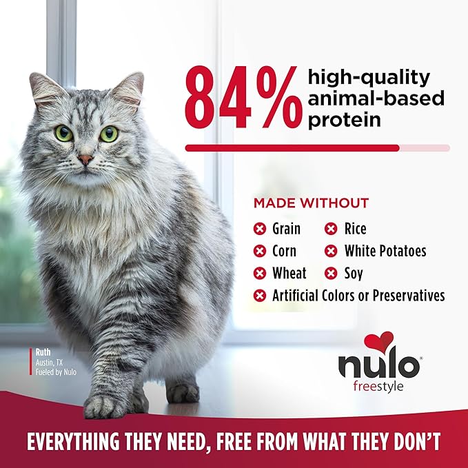 Nulo Freestyle Cat & Kitten Dry Food - Turkey & Duck Recipe, High Protein Grain Free Cat Food, Natural Kibble with Probiotics & Omega Fatty Acids, 4lb Bag