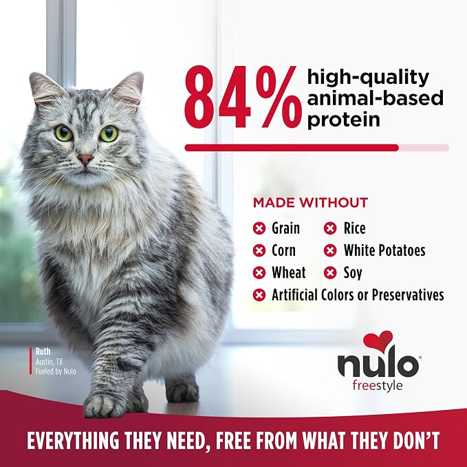 Nulo FreeStyle Cat & Kitten Dry Food - Turkey & Duck Recipe, High Protein Grain Free Cat Food, Natural Kibble with Probiotics, Omega Fatty Acids, 14lb Bag