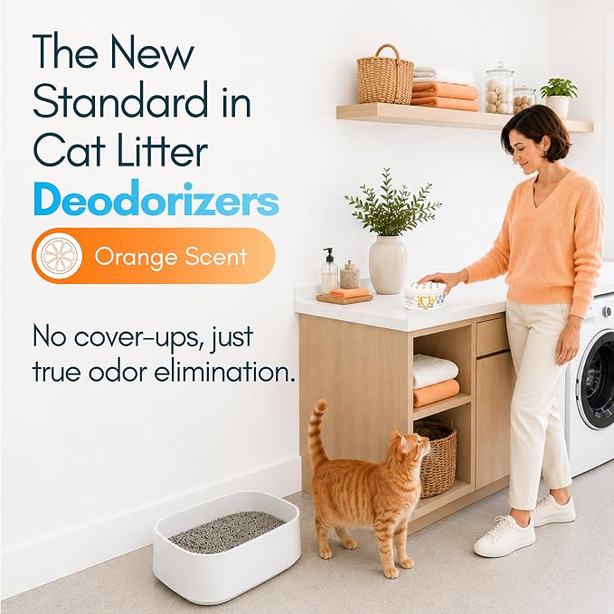 Litter Box Magic Cat Litter Deodorizer Gel, Orange Scent, 16 Oz, Pack of 1 | Odor-Absorbing Gel Jar Neutralizes Cat Litter Box Odors with a Fresh Orange Scent. Multi-Cat Smell Eliminator. Non-Toxic.