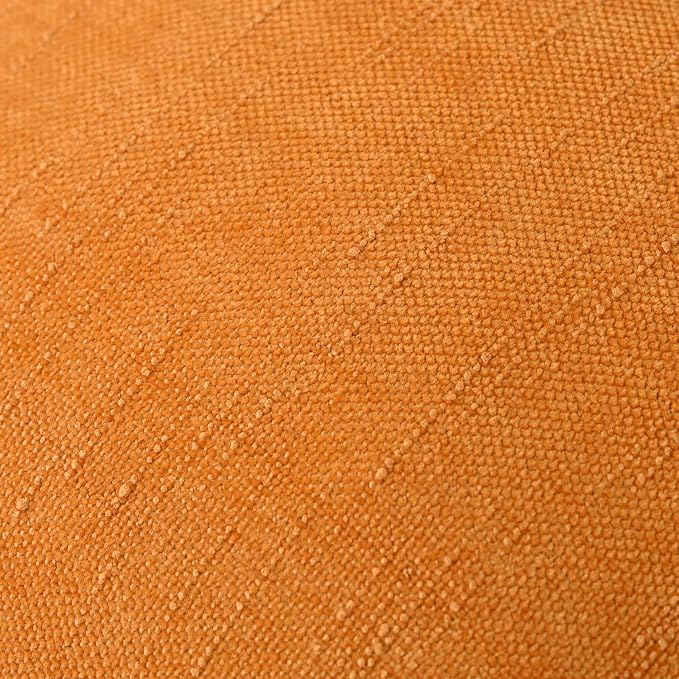 Set of 4 Soft Textured Decorative Throw Pillow Covers 12X20 Inch Cozy Farmhouse Cushion Cover Square Accent Pillow Cases for Bed Couch Sofa Living Room, Orange