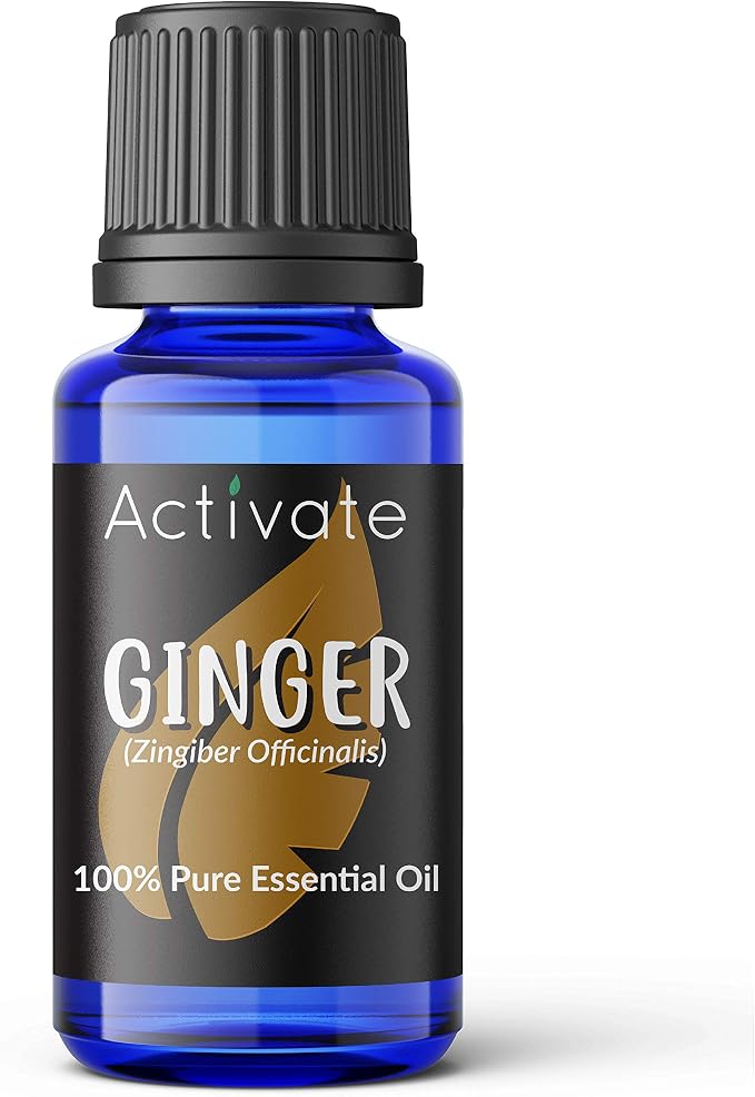 Activate Ginger Essential Oil 100% Pure, Premium Grade, Undiluted, Natural, Acne Defence, Aromatherapy & Diffuser Use, Non-GMO 10ml