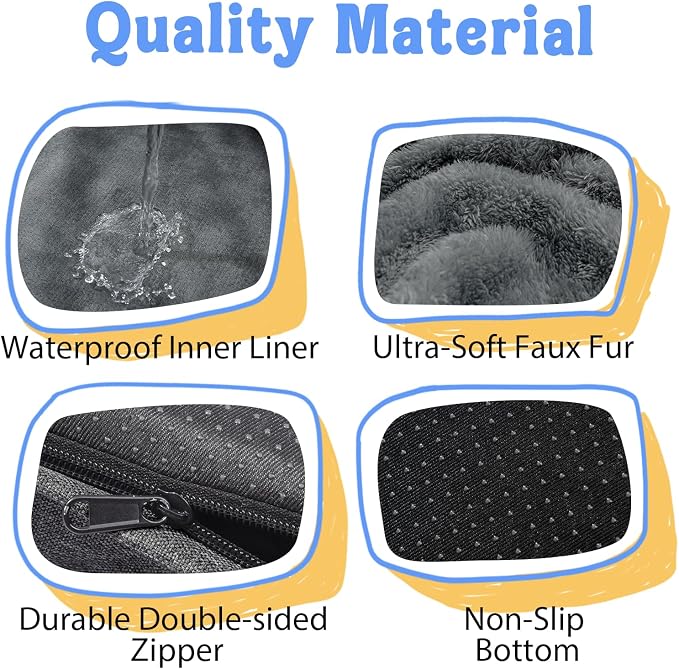 Waterproof Orthopedic XL Dog Bed for Large and Extra Large Dogs | Egg Crate Foam, 4-Sided Bolster Support, Waterproof Liner, Non-Slip Bottom, Machine Washable Cover, 42 x 30 Inch