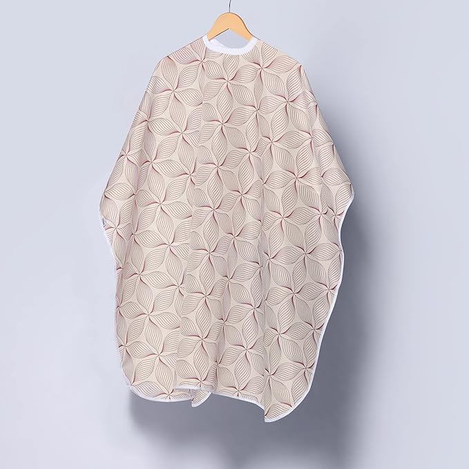 Fromm Professional Client Hair Styling and Hair Cutting Cape, Water and Stain Repellent Teflon Coating for Shampoo Bowl and Wet/Dry Cutting, 44" x 58", Petals