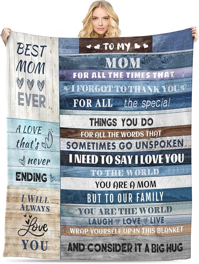 Soft Flannel Throw Blanket for Mom - Bed Blanket Gift (60x80) for Anniversary, Birthday, Mother's Day, Christmas, Valentine's Day